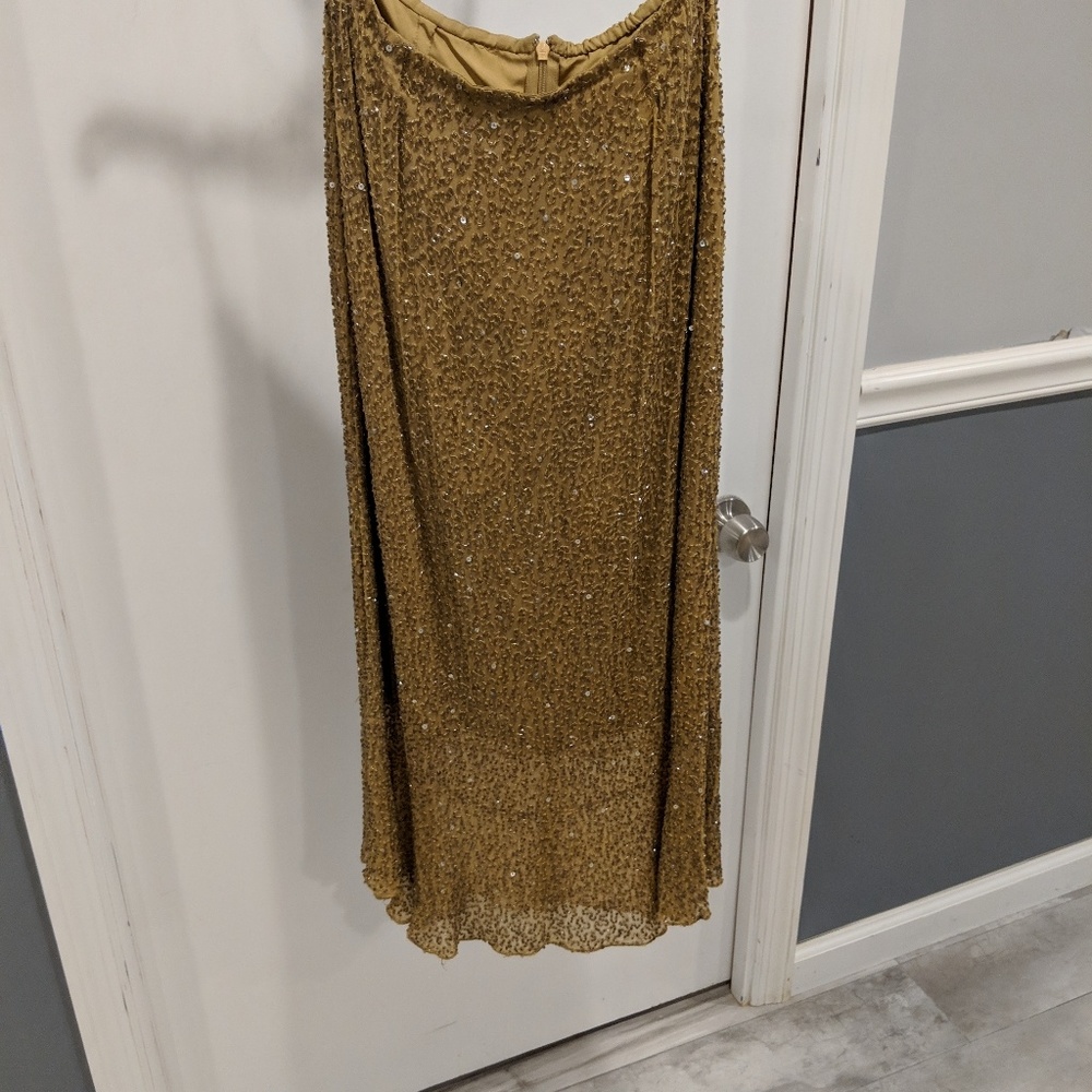 Vintage gold trumpet fit beaded skirt